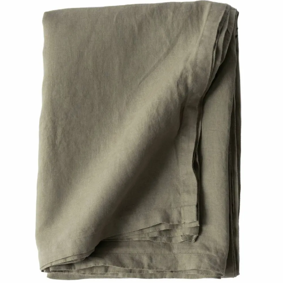 Bordsduk i linne 145x145 cm, olive