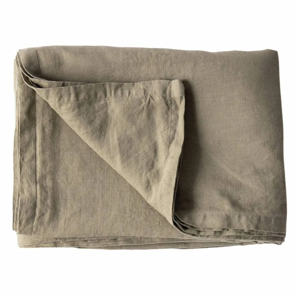 Bordsduk i linne 145x145 cm, olive