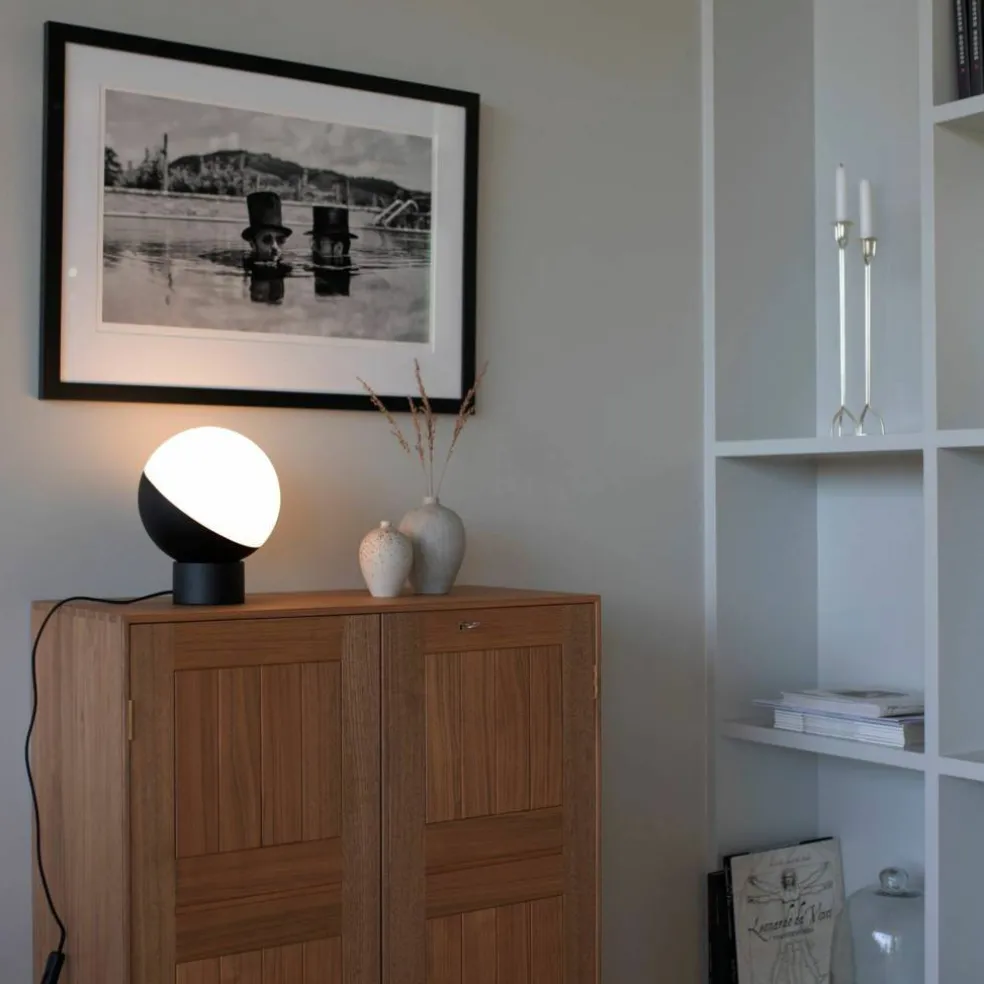 Bordslampa, 20 cm, svart/vit