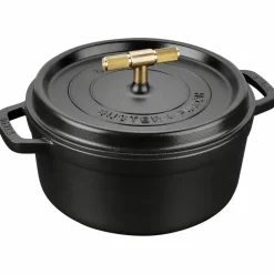 Buster+Punch rund gryta 24 cm, mässingknopp