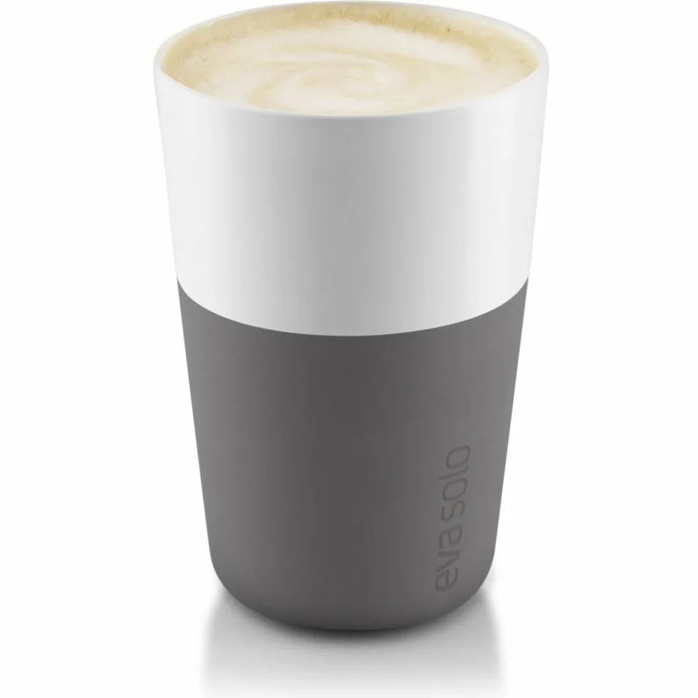 Cafe Latte-mugg, 2 stk. Grå