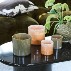 Calore ljuslykta medium, apricot/peach/beige
