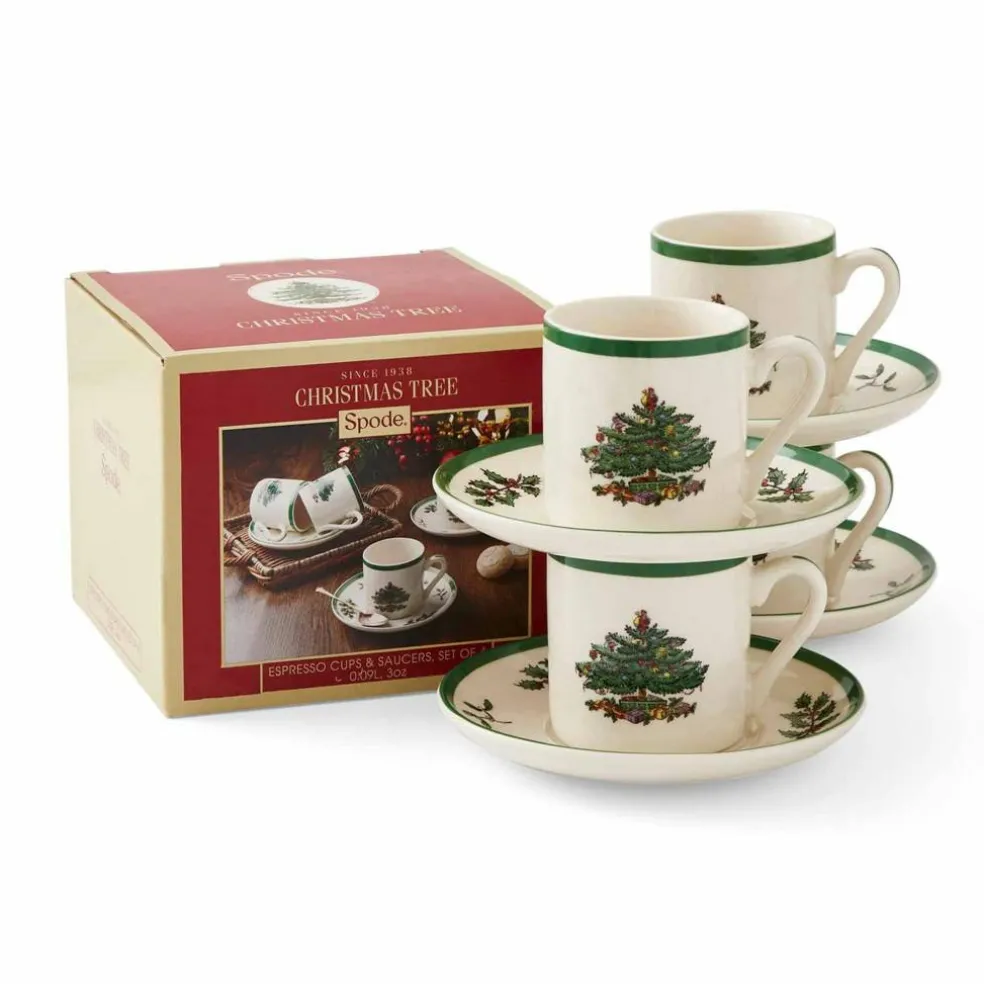 Christmas Tree espressokopp 4-pack