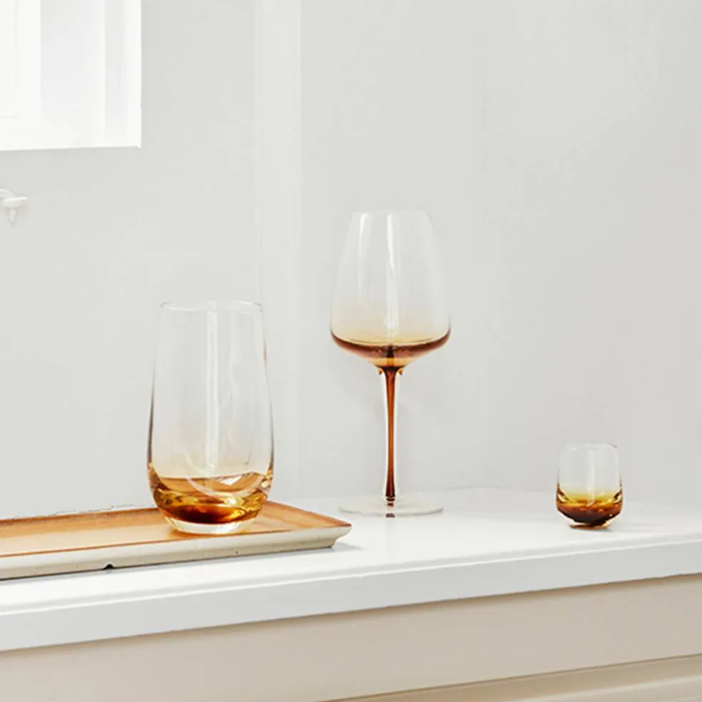 55 cl. Amber munblåst dricksglas