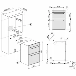 60cm Classic Dubbel Multifunktionsugn i Rostfritt Stål