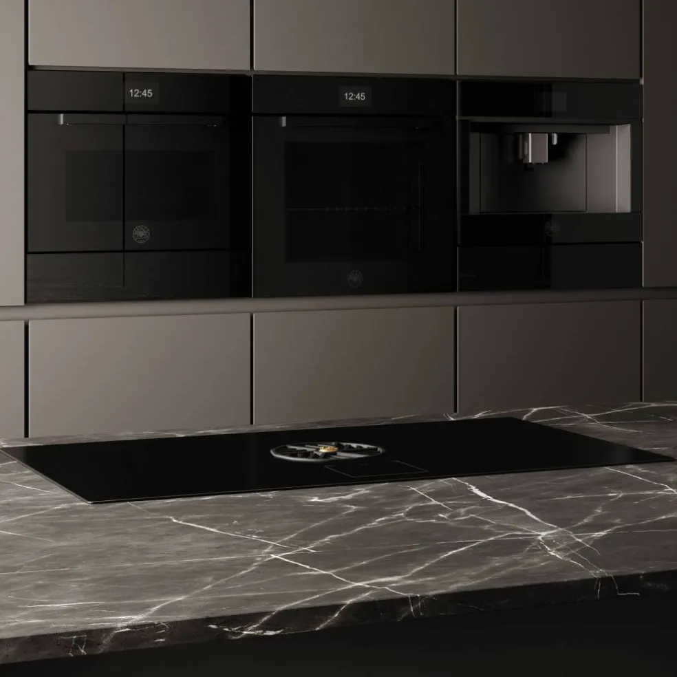 CM45MOD2WTB Modern inbyggd kaffemaskin, svart glas