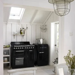 90 cm Victoria Gashäll med 3 Ugnar, Svart