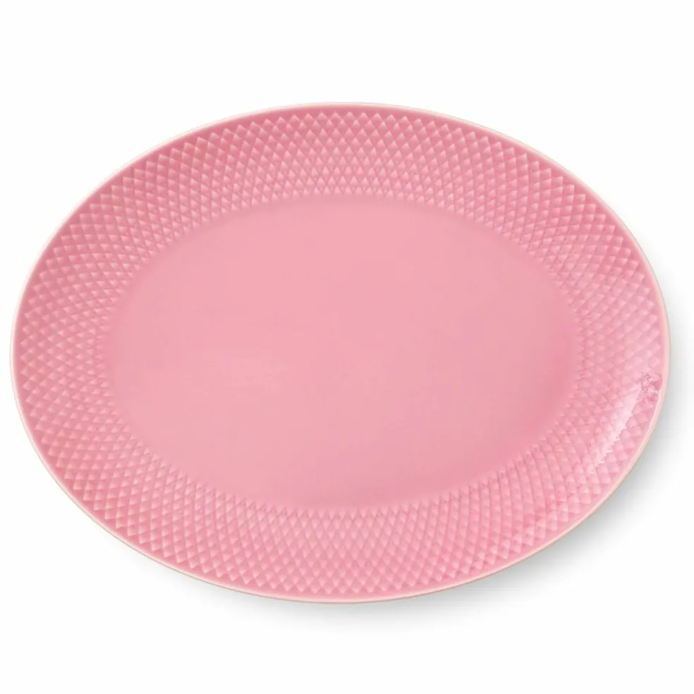 Color serveringsfat, oval, rosa