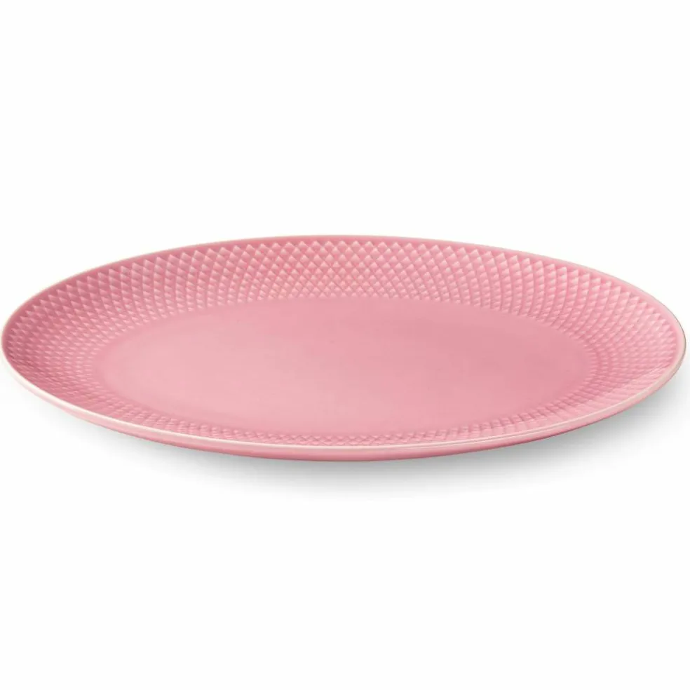 Color serveringsfat, oval, rosa
