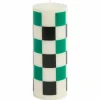 Column ljus medium, white green/black check