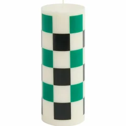 Column ljus medium, white green/black check