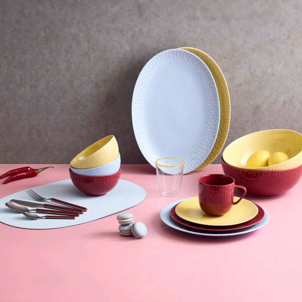 Confetti desserttallrik 21 cm, mustard