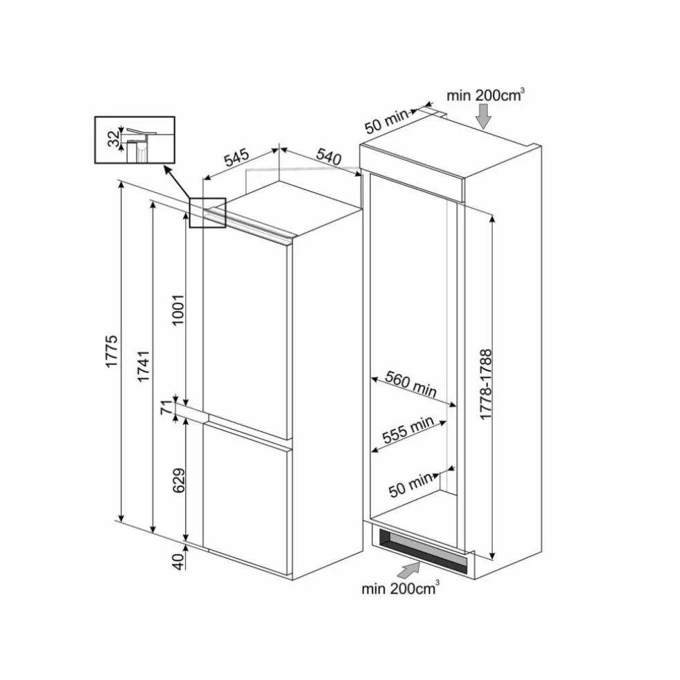 C8174TNE Integrerad kyl & frys