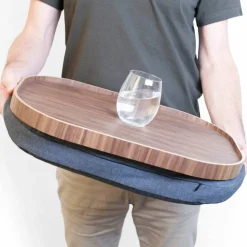 CurveLine Laptray knäbricka med anti-slip, large, valnöt