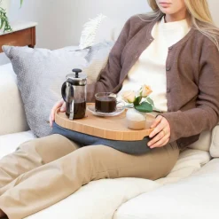 CurveLine Laptray knäbricka med anti-slip, medium, valnöt