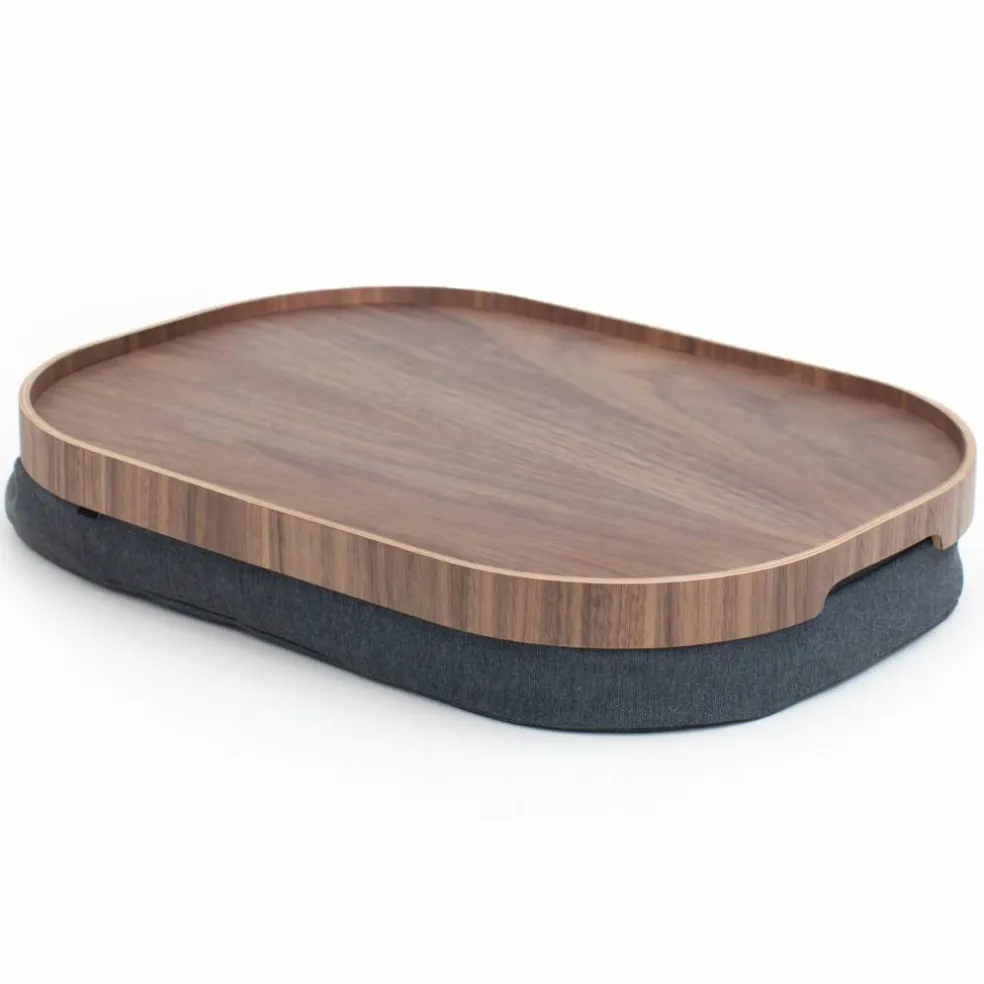 CurveLine Laptray knäbricka med anti-slip, large, pilträ
