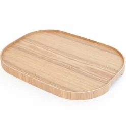 CurveLine serveringsbricka med antislip, large, valnöt/grå