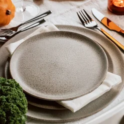 Desserttallrik, metallisk brun