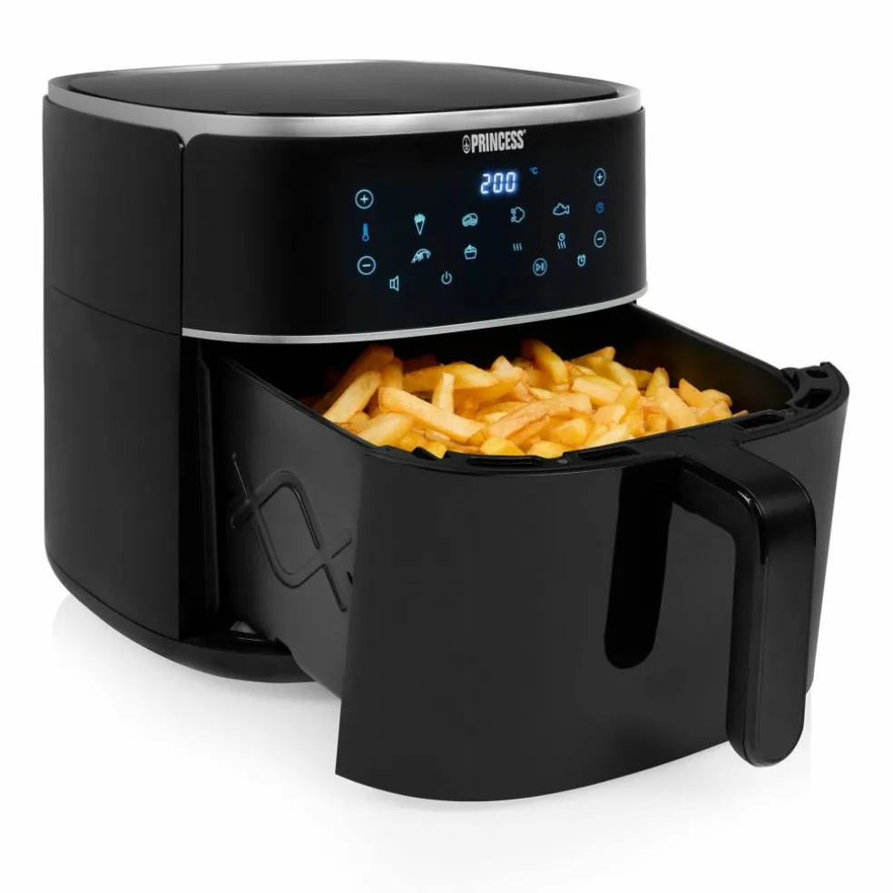 Digital varmluftsfritös 8 liter, svart