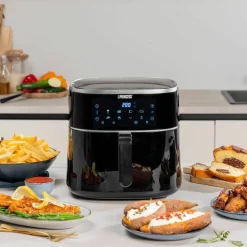 Digital varmluftsfritös 8 liter, svart