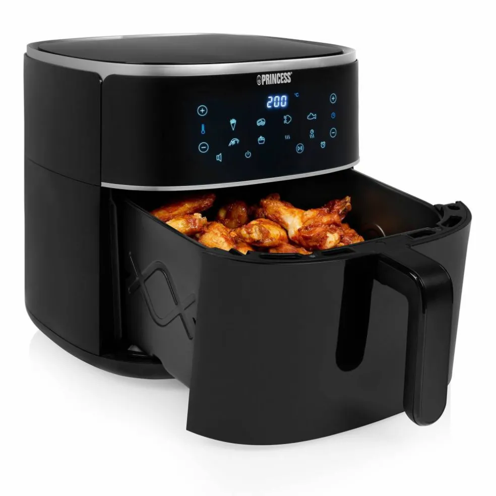 Digital varmluftsfritös 8 liter, svart