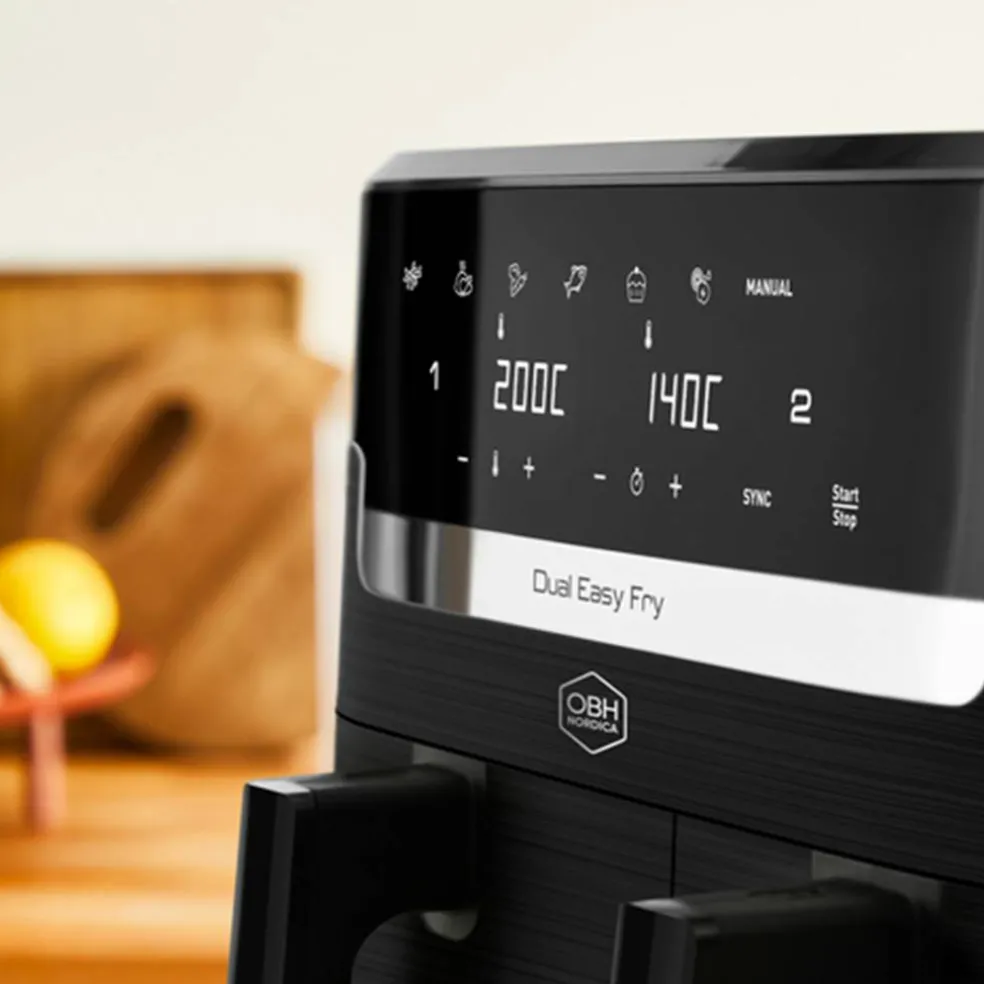 Easy Fry Dual airfryer 8,3 liter, svart