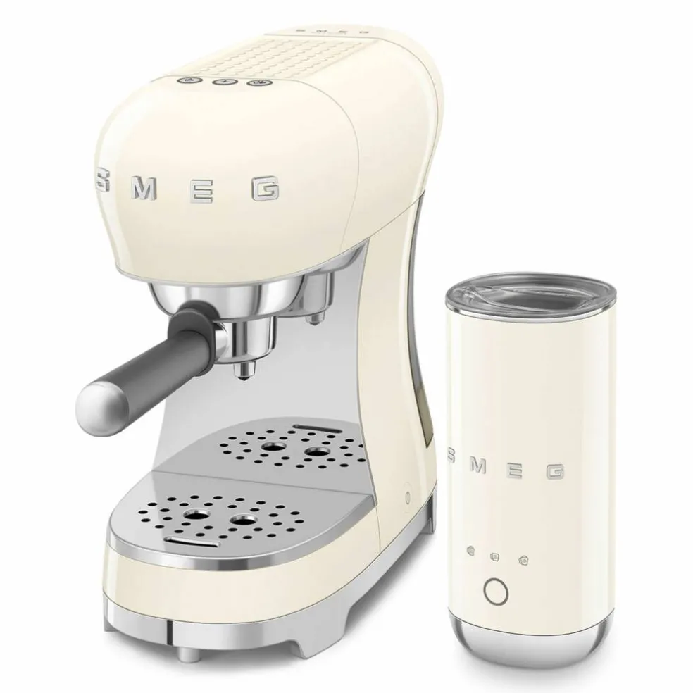 ECF12CREU manuell espressomaskin med mjölkskummare, creme