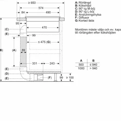 ED811BS16E iQ300 induktionshäll med integrerad fläktkåpa 80 cm
