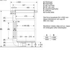 ED811BS16E iQ300 induktionshäll med integrerad fläktkåpa 80 cm