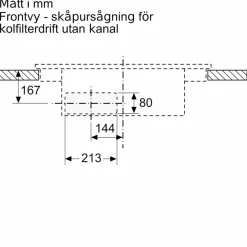 ED811BS16E iQ300 induktionshäll med integrerad fläktkåpa 80 cm