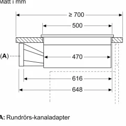 ED811BS16E iQ300 induktionshäll med integrerad fläktkåpa 80 cm