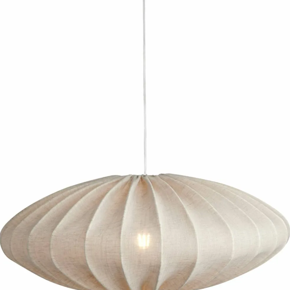 Ellipse taklampa, 65 cm, linne, natural
