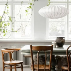 Ellipse taklampa, 65 cm, linne, vit