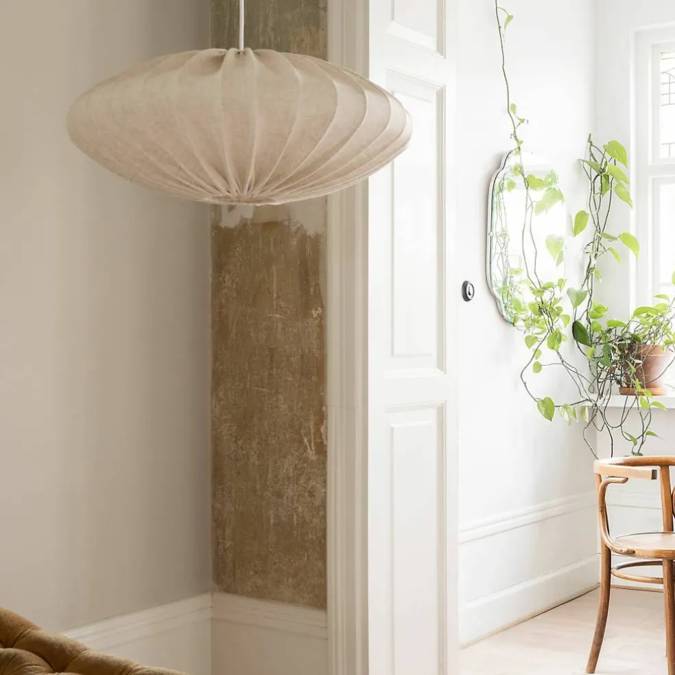 Ellipse taklampa, 65 cm, linne, vit