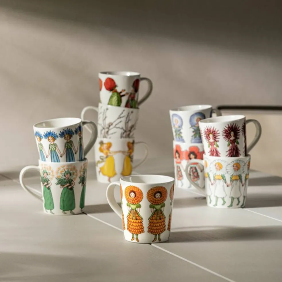 Elsa Beskow mugg med handtag 40 cl, Nasturtium