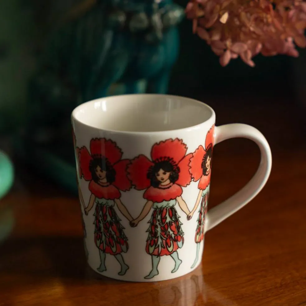 Elsa Beskow mugg med handtag 40 cl, poppy