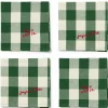 Elsa Bow servetter 40×40 cm 4-pack, grön/beige