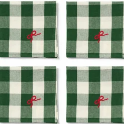 Elsa Christmas servetter 4-pack 40×40 cm, grön/beige