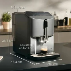 EQ300 Helautomatisk espressomaskin, rostfritt stål