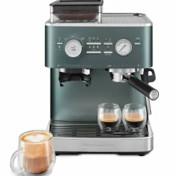 Espressomaskin med kaffekvarn, candy apple