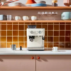 Espressomaskin med kaffekvarn, porcelain white
