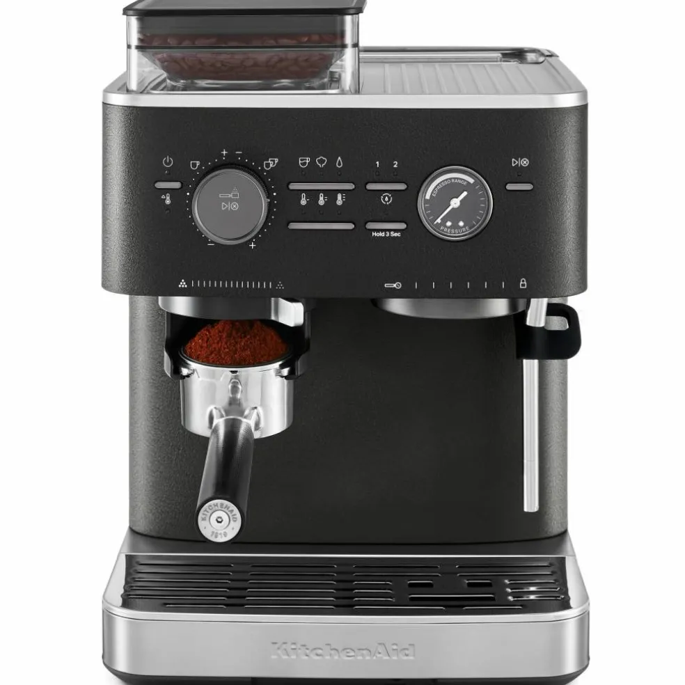 Espressomaskin med kaffekvarn, porcelain white