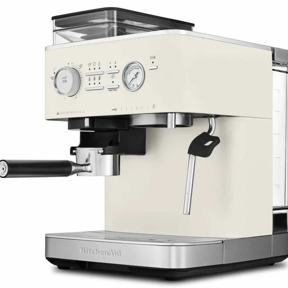 Espressomaskin med kaffekvarn, porcelain white