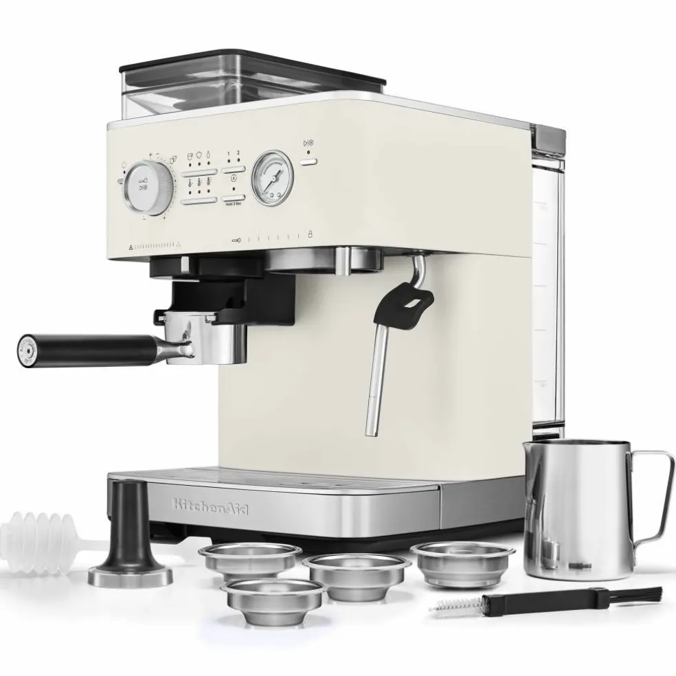 Espressomaskin med kaffekvarn, stainless steel