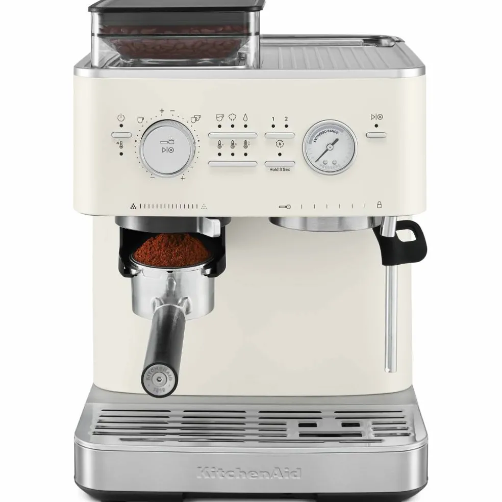Espressomaskin med kaffekvarn, stainless steel