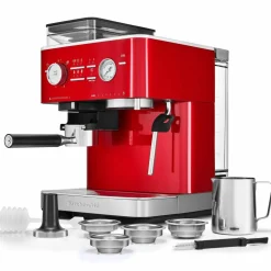 Espressomaskin med kaffekvarn, stainless steel
