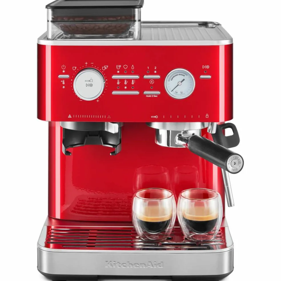Espressomaskin med kaffekvarn, stainless steel