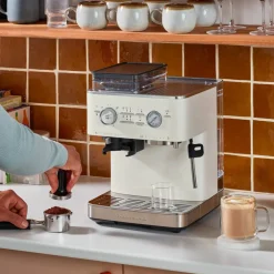 Espressomaskin med kaffekvarn, stainless steel