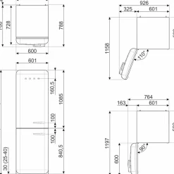FAB32LPG6 Kyl/Frys 197cm Vänsterhängd Pastellgrön