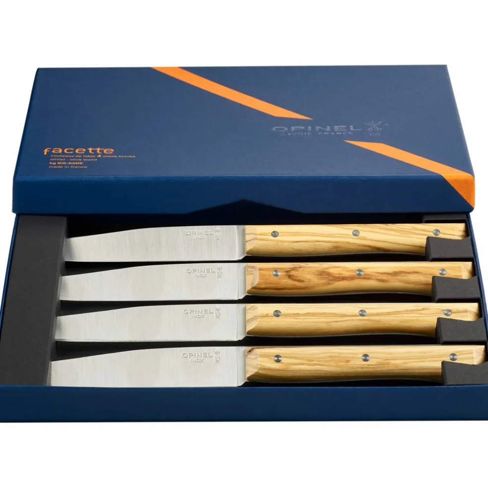 Facette bordskniv 4-pack, ask